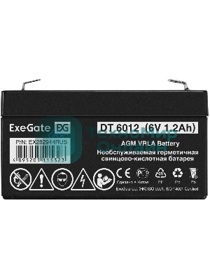 Батарея для ИБП ExeGate DT 6012 (6V 1.2Ah), клеммы F1