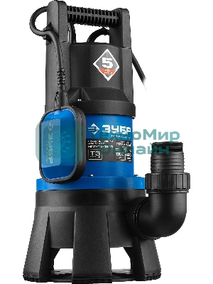 Насос ЗУБР НПГ-Т3-1300профессионал т3 погружной дренажный для грязной воды d частиц до 35мм 1300В