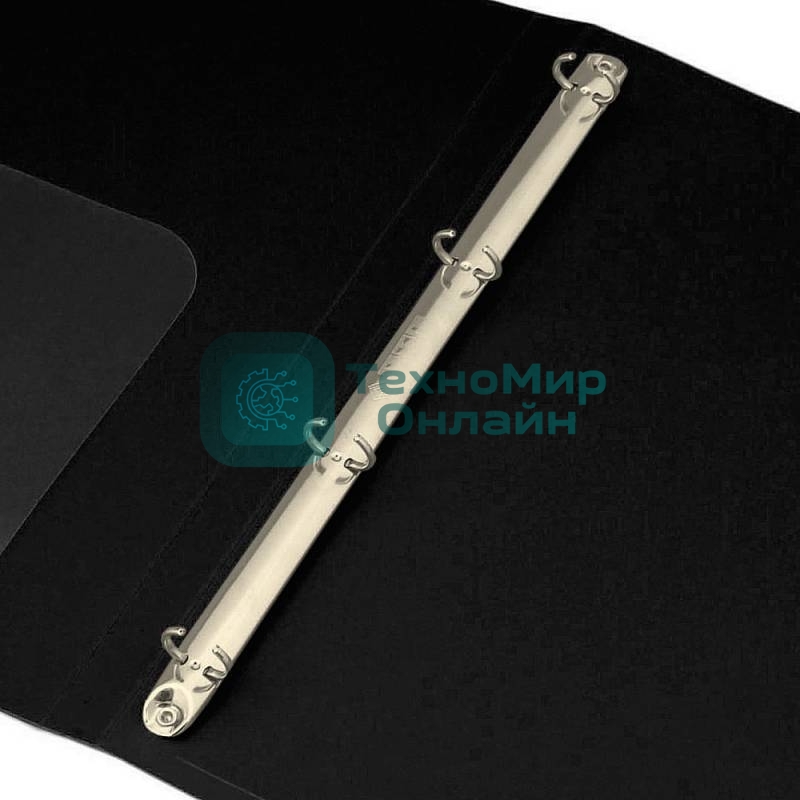 Папка на 4-х кольцах Бюрократ -0818/4RBLCK A4, пластик, 0.7мм корешок 18мм, внутренний и торцевой карман, черный