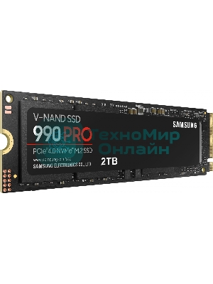 Накопитель SSD Samsung 990 PRO, 2Tb, PCIe 4.0 x4, M.2 2280, NVMe, R/W 7450/6900