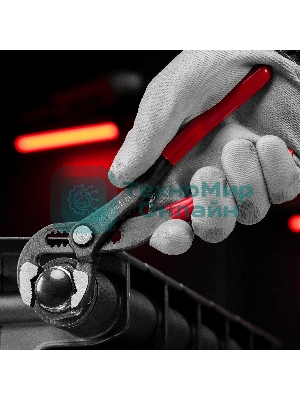 Переставные клещи Matrix 180 мм, кнопочный механизм, хром-ванадий, обливные рукоятки