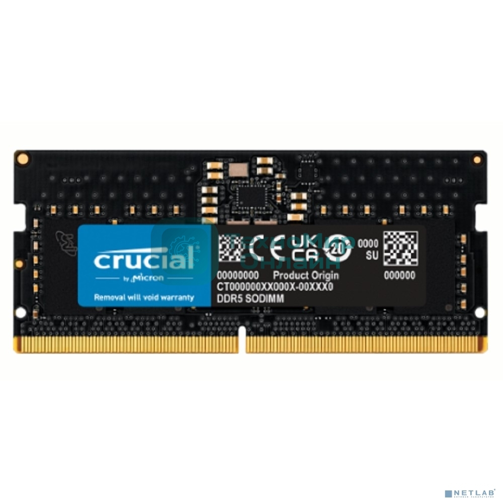 Оперативная память Crucial, DDR5, 8GB (1x8GB), 5600MHz, CL46 SO-DIMM