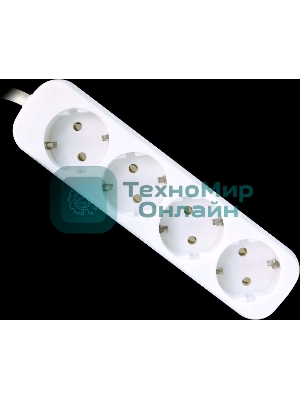 Удлинитель Defender E450 белый 5.0 м, 4 розетки 