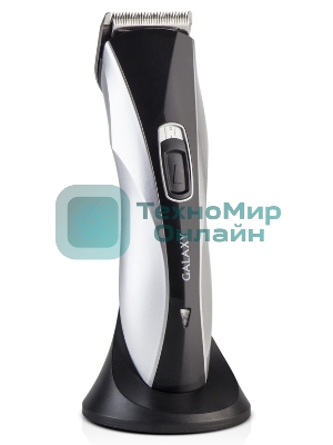 Набор для стрижки Galaxy Line GL 4155, черный с серебристым, лезвия из японской нержавеющей стали, индикатор работы и заряда, время непрерывной работы 45 мин, 4 насадки–расчески (3, 6, 9, 12 мм), эргономичный дизайн