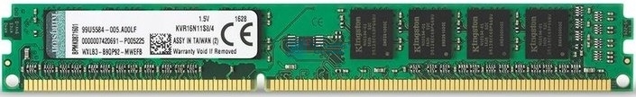 Оперативная память Kingston ValueRAM, DDR3L, 4GB (1x4GB), 1600MHz, CL11, DIMM
