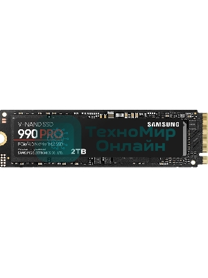 Накопитель SSD Samsung 990 PRO, 2Tb, PCIe 4.0 x4, M.2 2280, NVMe, R/W 7450/6900