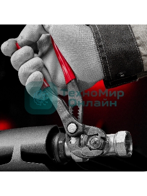 Переставные клещи Matrix 180 мм, кнопочный механизм, хром-ванадий, обливные рукоятки