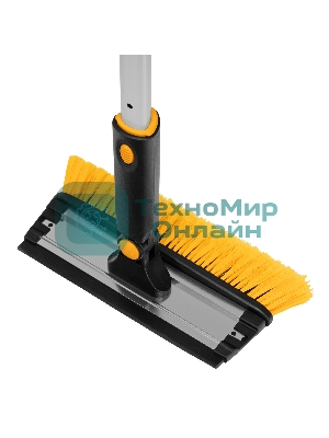 Щетка-сметка для снега со скребком Denzel, телескоп, поворотная голова, водосгон, 900-1200 мм 55308