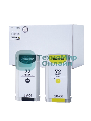 Комплект картриджей Sakura C9403A, C9373A (№72 Matte Black/Yellow) для HP, матовый черный/желтый