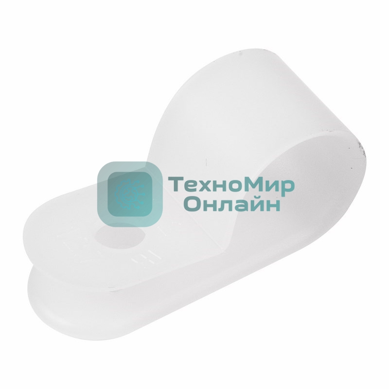 Кабельная скоба под винт Rexant 12 мм, белая, упаковка 50 шт.