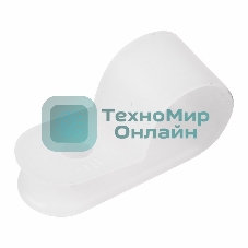 Кабельная скоба под винт Rexant 12 мм, белая, упаковка 50 шт.