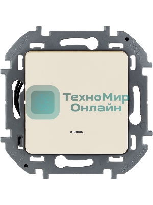 Переключатель 1-клавишный с подсветкой/индикацией 10AX 250 В слоновая кость
