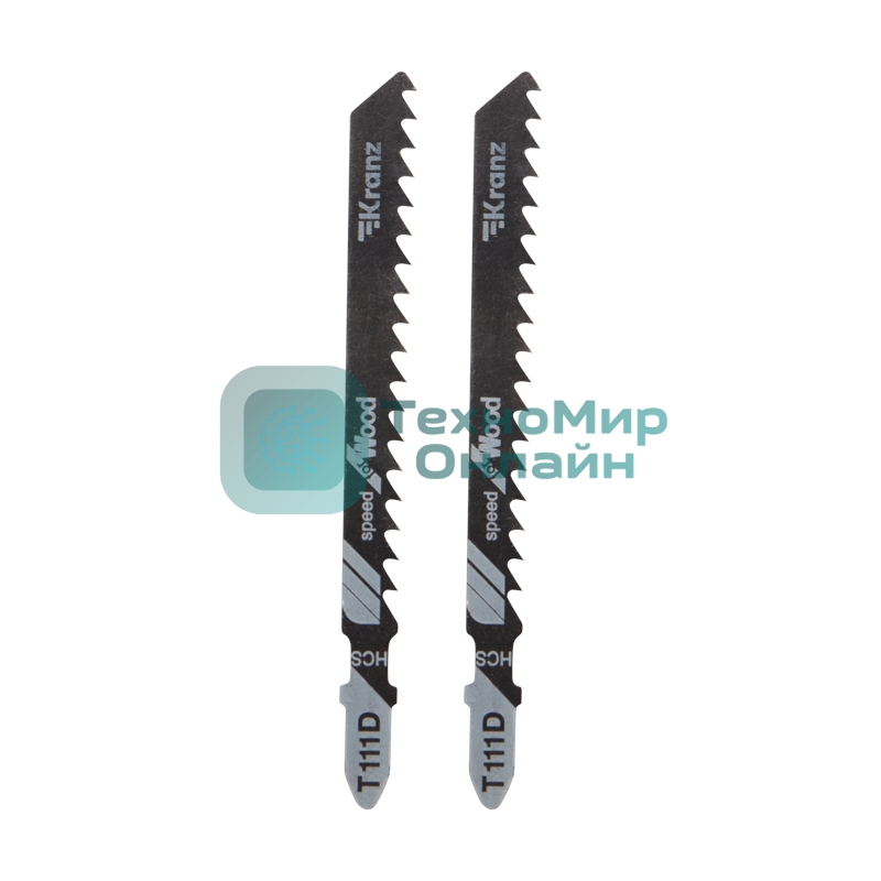 Пилка для электролобзика по дереву Kranz T111D 100 мм 6 зубьев на дюйм 6-60 мм (2 шт./уп.)