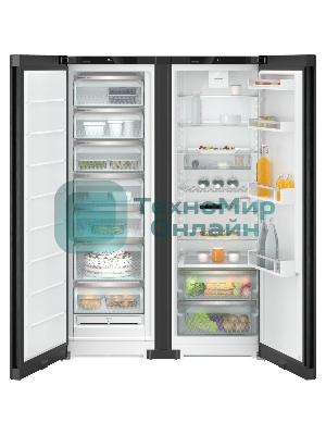 Холодильник Liebherr Комбинация XRFbd 5220-22 001 (SFNbdd 5227-22 001 + SRbdd 5220-22 001) черный двухкамерный 398/271л морозилка сбоку, No Frost, Side by Side