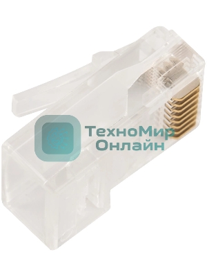 Коннектор LANMASTER RJ45 тип EZ, 8P8C, UTP, Cat.6, универсальный, со вставкой, покрытие 50 микрон,100 шт.