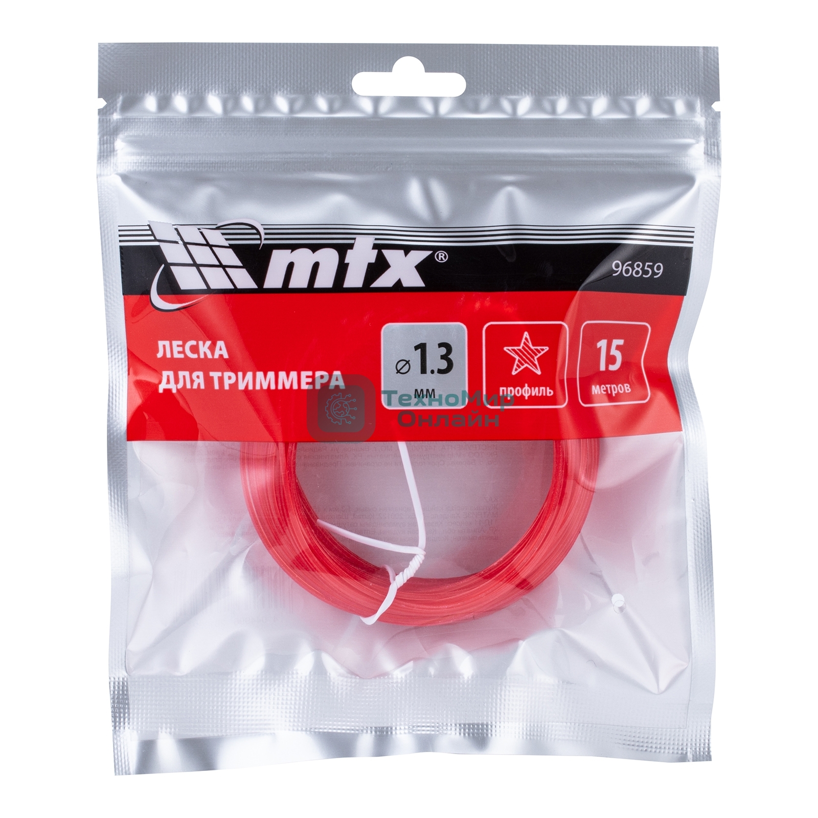 Леска для триммера MTX звезда 1,3 мм х 15 м