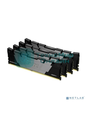 Оперативная память Kingston Fury Renegade, 64Gb (4x16GB), DDR4, 3600MHz, CL16, DIMM, с радиаторами, серый/черный