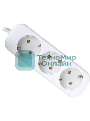 Удлинитель Defender E350 белый 5.0 м, 3 розетки 