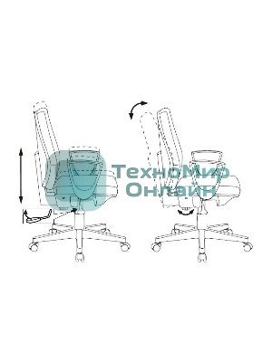 Кресло Бюрократ CH-W545 синий, экокожа, 120 кг, механизм качания