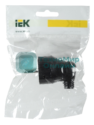 Вилка IEK EVP11-16-01-K02 ВПу11-02-Ст разборная угловая с з/к 16А черная