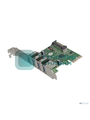 Контроллер ExeGate EXE-314 PCI-E 2.0, 4*USB 3.0 ext, разъем доп.питания (OEM)