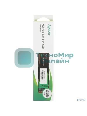 Накопитель SSD Apacer AS2280P4, 256Gb, M.2 2280, PCIe 3.0 x4, NVMe, R/W 2100/1300