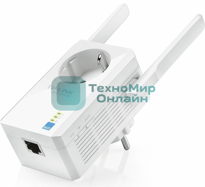 Сетевой адаптер TP-Link SOHO TL-WA860RE 300Mbps Wireless N Wall Plugged Range Extender with AC Passthrough, QCA(Atheros), 2T2R, 2.4GHz, 802.11b/g/n, 1 10/100Mbps LAN port, Range Extender button, Range Extender mode, suppo поставляется без кабеля RJ-45
