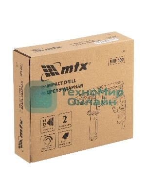 Дрель ударная MTX MID-600, 600 Вт, 0-3000 об/мин, 0-48000 уд/мин