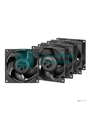 Комплект вентиляторов для корпуса Arctic S8038-7K (4 Pack) черный, 80 мм, 7000 об/мин, 4 pin