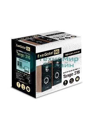 Акустическая система 2.0 ExeGate EX289694RUS Tango 316 (питание USB, 2х3Вт (6 Вт RMS), 80-20000Гц, дерево)