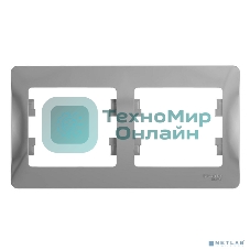 Рамка 2-м Glossa горизонт. алюм. SchE GSL000302