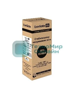 Стабилизатор ExeGate Power AD5000-1000 (1000VA/500W, диапазон 150...280В, 4 евророзетки)