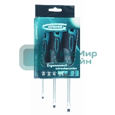 Набор отверток Gross 12165 3 шт, SL S2, трехкомпонентная рукоятка SL3, SL4, SL5.5