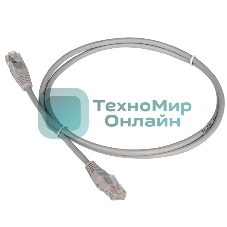 Патч-корд TWT UTP кат.5e, с заливными колпачками, 0.15 м, серый
