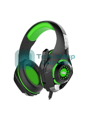 Гарнитура Crown CMGH-102T зеленый, проводная, USB