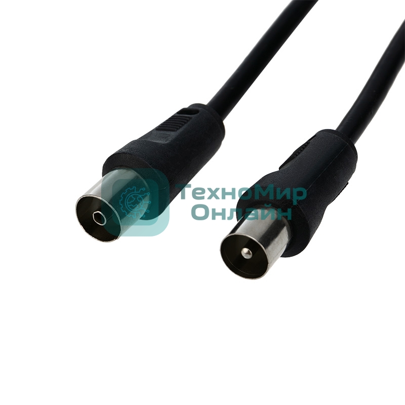 Шнур Rexant ТВ гнездо - ТВ штекер, длина 1,5 метра, черный