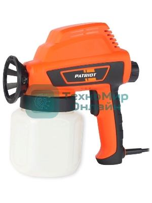 Краскопульт электрический PATRIOT SG110гибкая насадка, 110 Вт., 60 DIN/сек, 300 мл/мин. Резервуар: 800 мл