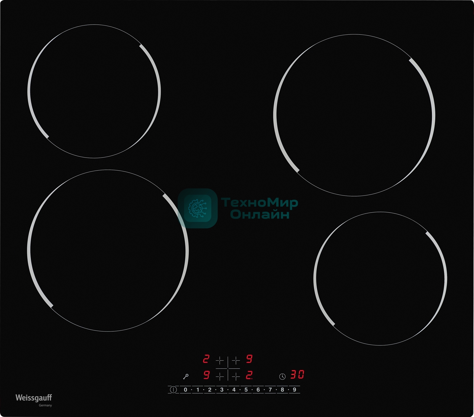 Электрическая варочная панель Weissgauff HV 640 BS Встраиваемые, 60 см, стеклокерамика Vitro Ceramic Glass, черная
