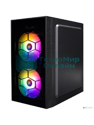 Компьютерный корпус 1STPLAYER FIREBASE X1 черный mATX 3x120мм LED fans X1-BK-3F1