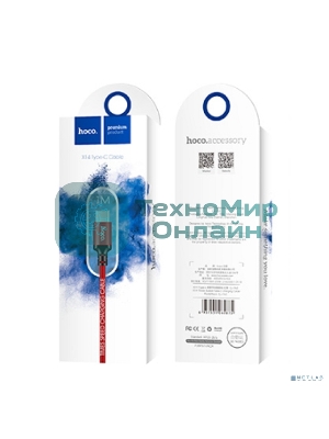 Кабель HOCO X14 USB 2.0, AM/Type-C M, черно-красный, 1м