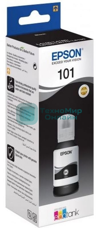 Картридж струйный Epson L101 C13T03V14A черный (127мл) для Epson L4150/L4160/L6160/L6170/L6190