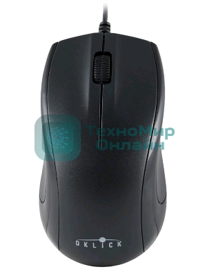 Мышь проводная Oklick 185M черный, 1200 dpi, USB, кнопки - 3
