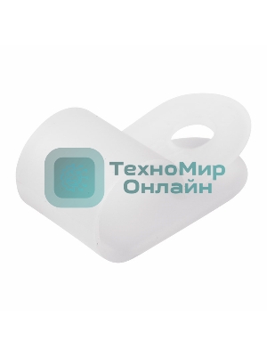 Кабельная скоба под винт Rexant 9 мм, белая, упаковка 50 шт.