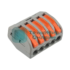 Универсальная клемма Rexant 5-проводная, серая (0,08-2,5/4 мм²) (40 шт./уп.)