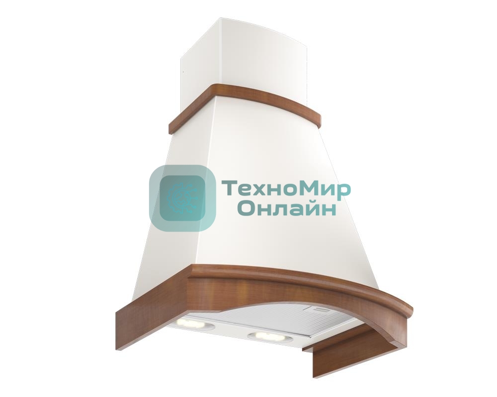 Вытяжка каминная Elikor Ротонда 60П-650-П3Л бежевый/дуб, 60 см, 650 куб. м/ч, 56 дБ