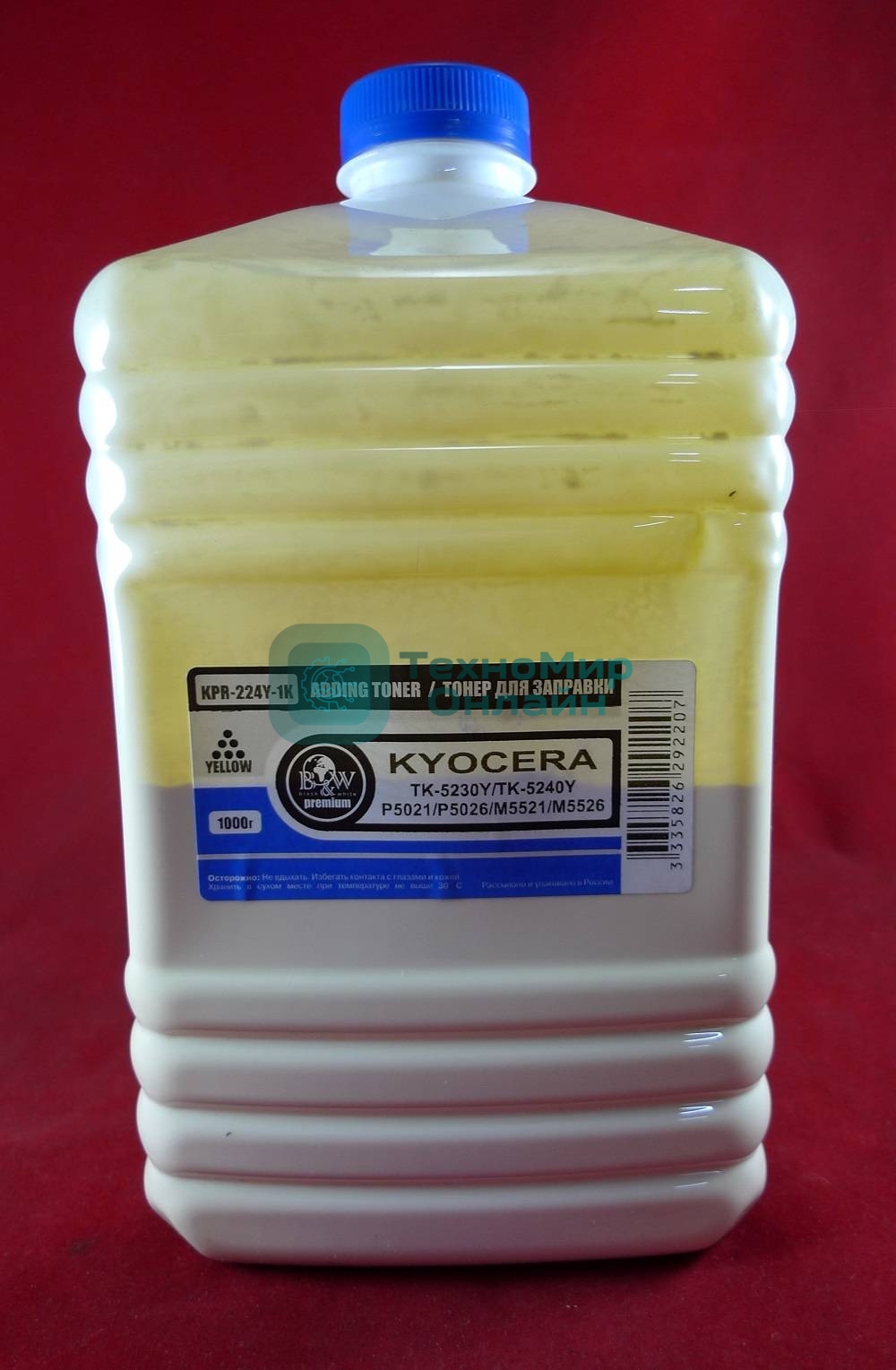 Тонер для Kyocera TK-5220Y/TK-5230Y/TK-5240Y, P5021/P5026/M5521/M5526 Yellow (кан. 1кг) Black&White Premium