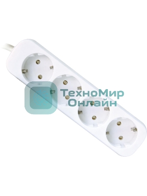 Удлинитель Defender E418 белый 1.8 м, 4 розетки 