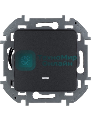 Переключатель 1-клавишный с подсветкой/индикацией 10AX 250 В антрацит