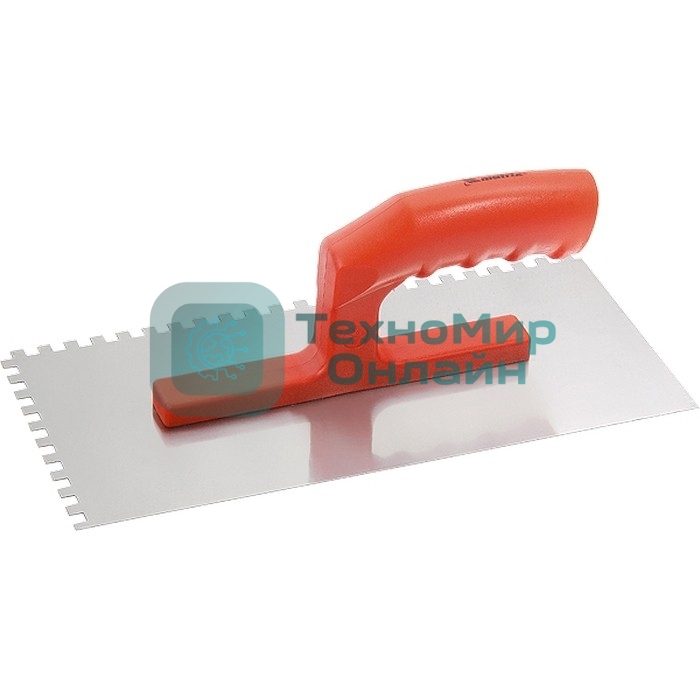 Гладилка Matrix стальная, 280 х 130 мм, зеркальная полировка, пластмас. ручка, зуб 6 х 6 мм