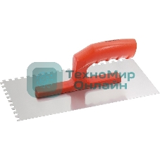 Гладилка Matrix стальная, 280 х 130 мм, зеркальная полировка, пластмас. ручка, зуб 6 х 6 мм